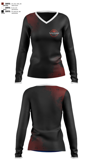 Womens Long Sleeve Vneck Shirt, Turbocharged, , Teamtime, Team time, sublimation, custom sports apparel, team uniforms, spirit wear, spiritwear, sports uniforms, custom shirts, team store, custom team store, fundraiser sports, apparel fundraiser
