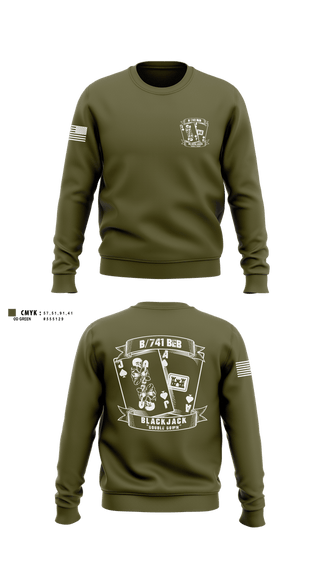 Crew Neck Sweatshirt, B/741BEB, Army, Teamtime, Team time, sublimation, custom sports apparel, team uniforms, spirit wear, spiritwear, sports uniforms, custom shirts, team store, custom team store, fundraiser sports, apparel fundraiser