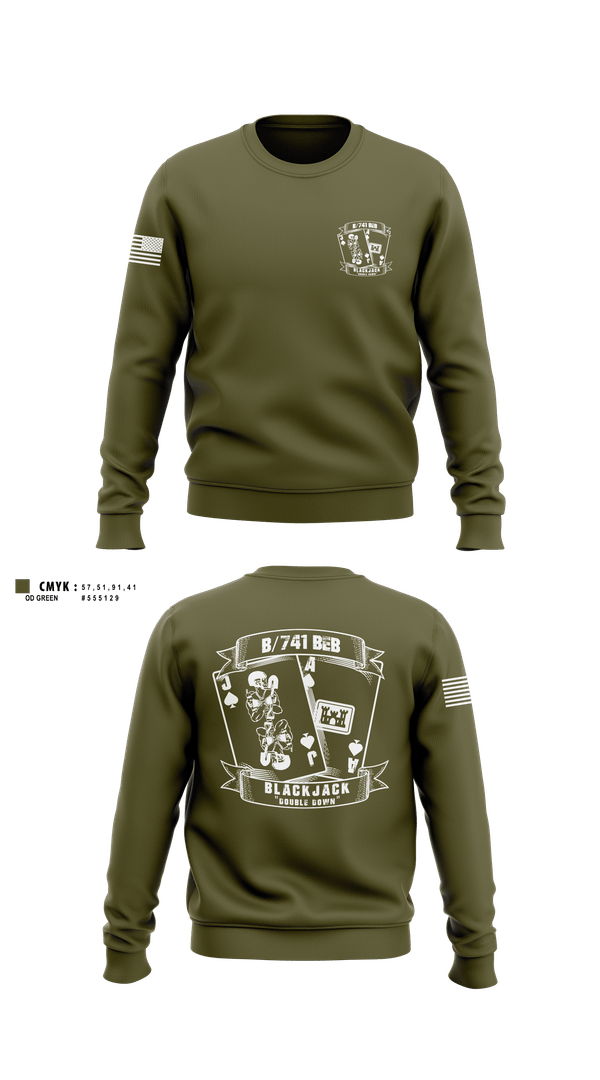 Crew Neck Sweatshirt, B/741BEB, Army, Teamtime, Team time, sublimation, custom sports apparel, team uniforms, spirit wear, spiritwear, sports uniforms, custom shirts, team store, custom team store, fundraiser sports, apparel fundraiser