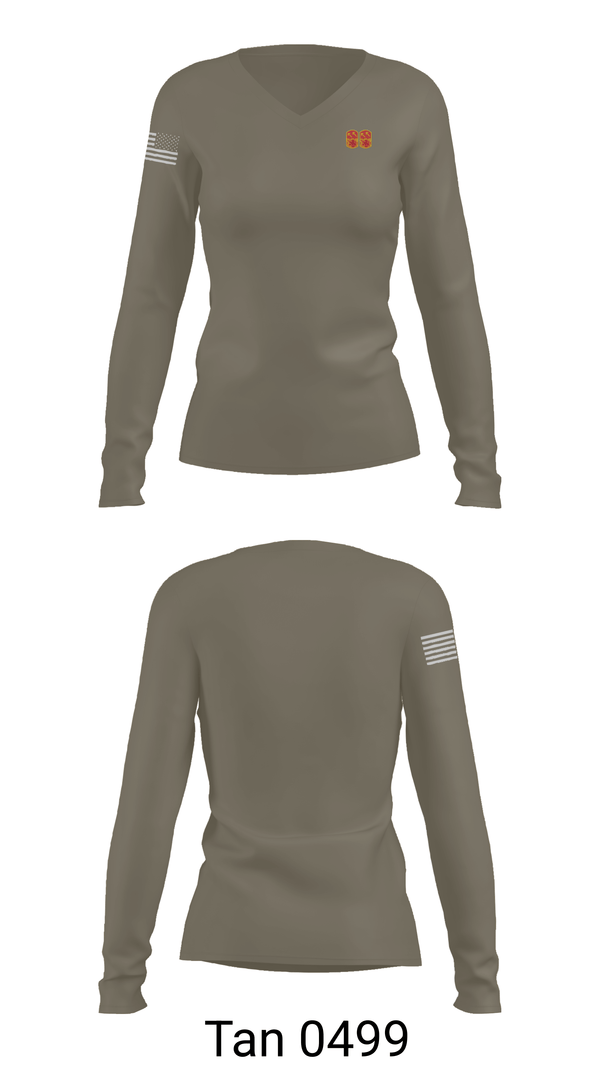 Womens Long Sleeve Vneck Shirt, 94th AAMDC, Army, Teamtime, Team time, sublimation, custom sports apparel, team uniforms, spirit wear, spiritwear, sports uniforms, custom shirts, team store, custom team store, fundraiser sports, apparel fundraiser