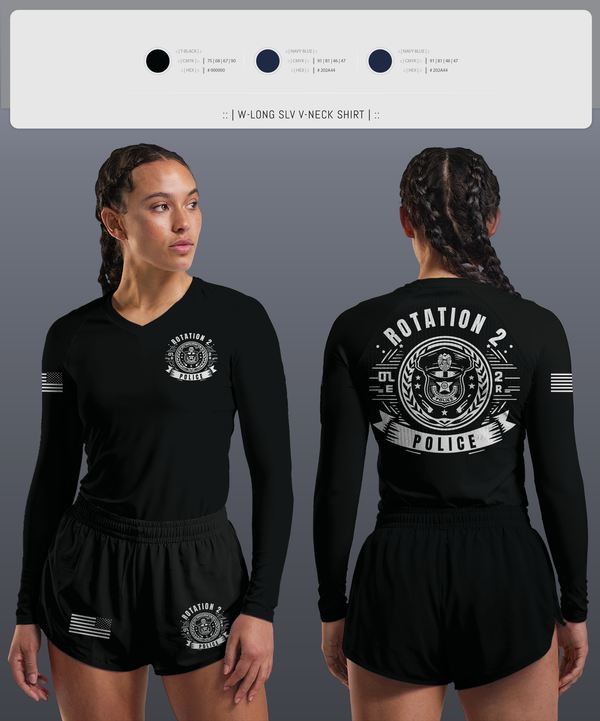 Womens Long Sleeve Vneck Shirt, Rotation 2, , Teamtime, Team time, sublimation, custom sports apparel, team uniforms, spirit wear, spiritwear, sports uniforms, custom shirts, team store, custom team store, fundraiser sports, apparel fundraiser