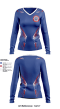 PANTHERS 78916148 Women's Long Sleeve V-neck Shirt - 1