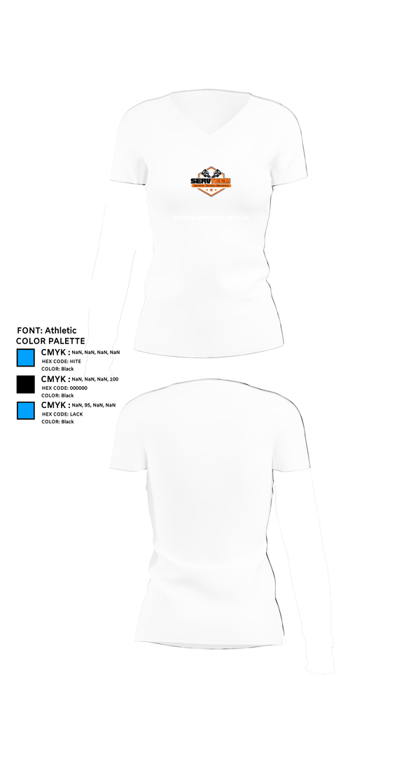 Womens Short Sleeve Vneck Shirt, Servteem automotive group llc, , Teamtime, Team time, sublimation, custom sports apparel, team uniforms, spirit wear, spiritwear, sports uniforms, custom shirts, team store, custom team store, fundraiser sports, apparel fundraiser