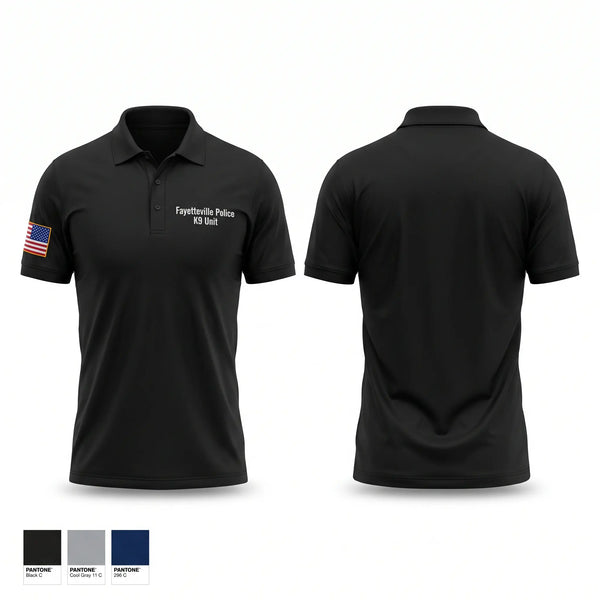 Short Sleeve Performance Polo, Fayetteville Police K-9 Unit, Police, Teamtime, Team time, sublimation, custom sports apparel, team uniforms, spirit wear, spiritwear, sports uniforms, custom shirts, team store, custom team store, fundraiser sports, apparel fundraiser