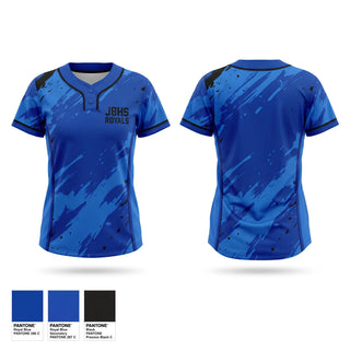 Two Button Softball Jersey, JBHS ROYALS, Softball, Teamtime, Team time, sublimation, custom sports apparel, team uniforms, spirit wear, spiritwear, sports uniforms, custom shirts, team store, custom team store, fundraiser sports, apparel fundraiser
