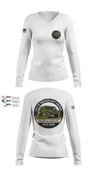 Womens Long Sleeve Vneck Shirt, A 1/111 Field Artillery, , Teamtime, Team time, sublimation, custom sports apparel, team uniforms, spirit wear, spiritwear, sports uniforms, custom shirts, team store, custom team store, fundraiser sports, apparel fundraiser