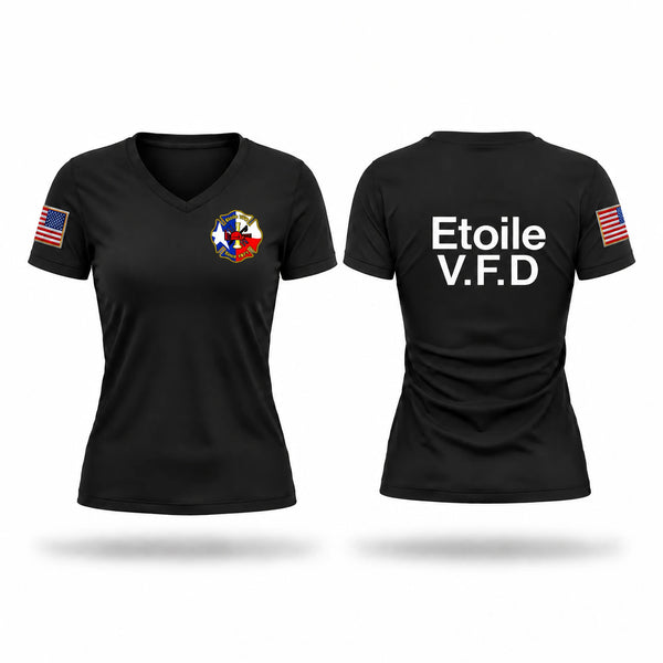 Etoile volunteer fire department Women's Short Sleeve V-neck Shirt - 1