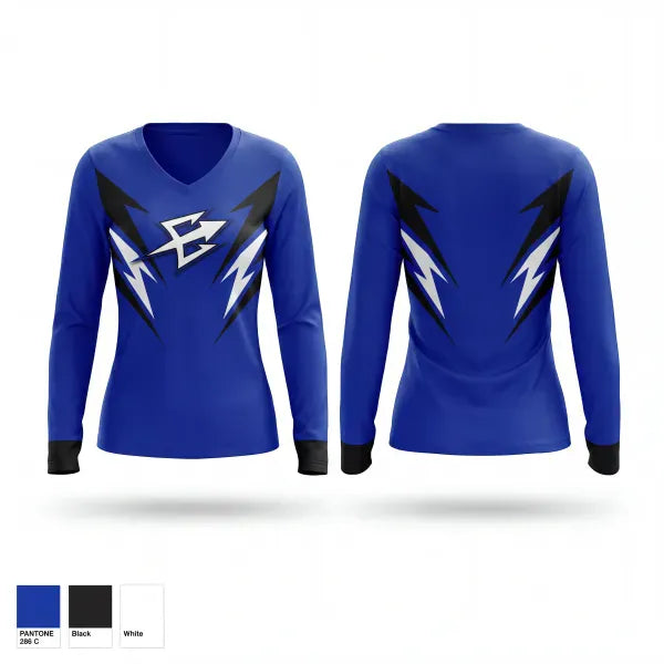 Womens Long Sleeve Vneck Shirt, Epping Track and Field, Track & Field, Teamtime, Team time, sublimation, custom sports apparel, team uniforms, spirit wear, spiritwear, sports uniforms, custom shirts, team store, custom team store, fundraiser sports, apparel fundraiser