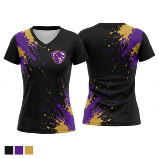 Womens Short Sleeve Vneck Shirt, Woodland Dragons, Cheer, Teamtime, Team time, sublimation, custom sports apparel, team uniforms, spirit wear, spiritwear, sports uniforms, custom shirts, team store, custom team store, fundraiser sports, apparel fundraiser