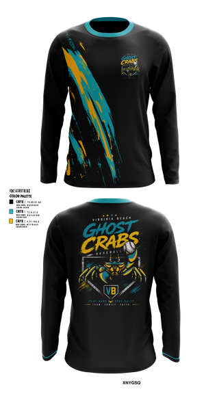 Long Sleeve Performance Shirt, Ghost Crabs, Baseball, Teamtime, Team time, sublimation, custom sports apparel, team uniforms, spirit wear, spiritwear, sports uniforms, custom shirts, team store, custom team store, fundraiser sports, apparel fundraiser