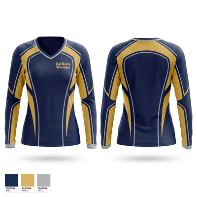 Del Norte Warriors Women's Long Sleeve V-neck Shirt - 1