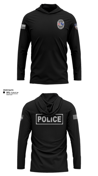 Long Sleeve Performance Shirt with hood, Laurens Police, Police, Teamtime, Team time, sublimation, custom sports apparel, team uniforms, spirit wear, spiritwear, sports uniforms, custom shirts, team store, custom team store, fundraiser sports, apparel fundraiser