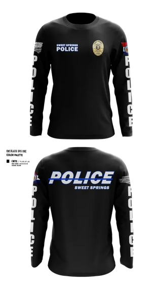 Long Sleeve Performance Shirt, Sweet Springs, Police, Teamtime, Team time, sublimation, custom sports apparel, team uniforms, spirit wear, spiritwear, sports uniforms, custom shirts, team store, custom team store, fundraiser sports, apparel fundraiser