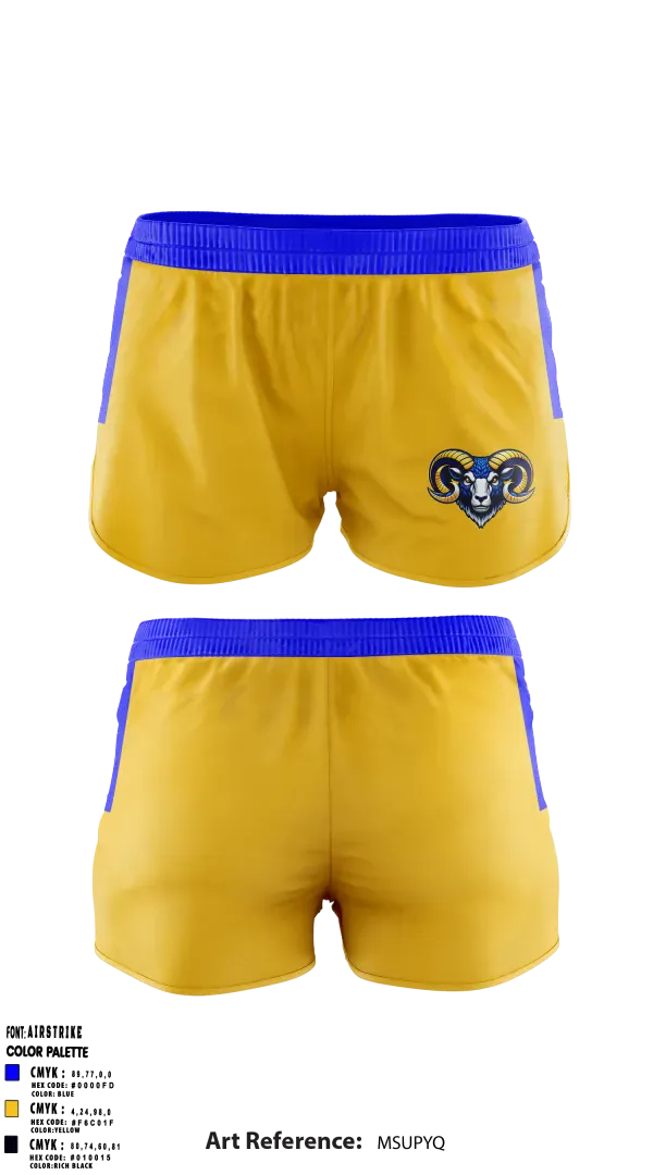 Womens Shorts, Memphis Rams, , Teamtime, Team time, sublimation, custom sports apparel, team uniforms, spirit wear, spiritwear, sports uniforms, custom shirts, team store, custom team store, fundraiser sports, apparel fundraiser