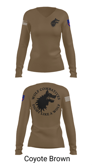Womens Long Sleeve Vneck Shirt, Wolf Combatives, Army, Teamtime, Team time, sublimation, custom sports apparel, team uniforms, spirit wear, spiritwear, sports uniforms, custom shirts, team store, custom team store, fundraiser sports, apparel fundraiser