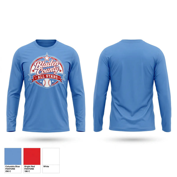 Long Sleeve Performance Shirt, Bladen County All Stars, Softball, Teamtime, Team time, sublimation, custom sports apparel, team uniforms, spirit wear, spiritwear, sports uniforms, custom shirts, team store, custom team store, fundraiser sports, apparel fundraiser