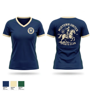 Womens Short Sleeve Vneck Shirt, Midtown United Sports Club, Men's Soccer, Teamtime, Team time, sublimation, custom sports apparel, team uniforms, spirit wear, spiritwear, sports uniforms, custom shirts, team store, custom team store, fundraiser sports, apparel fundraiser