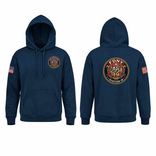 Hoodie, FDNY STATION 19, Fire Department, Teamtime, Team time, sublimation, custom sports apparel, team uniforms, spirit wear, spiritwear, sports uniforms, custom shirts, team store, custom team store, fundraiser sports, apparel fundraiser