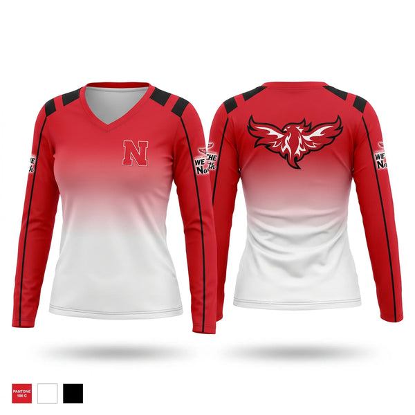 Womens Long Sleeve Vneck Shirt, North Side Legends, , Teamtime, Team time, sublimation, custom sports apparel, team uniforms, spirit wear, spiritwear, sports uniforms, custom shirts, team store, custom team store, fundraiser sports, apparel fundraiser