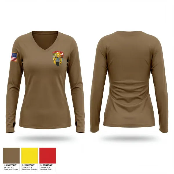 Womens Long Sleeve Vneck Shirt, 24th WMD-CST, Army, Teamtime, Team time, sublimation, custom sports apparel, team uniforms, spirit wear, spiritwear, sports uniforms, custom shirts, team store, custom team store, fundraiser sports, apparel fundraiser