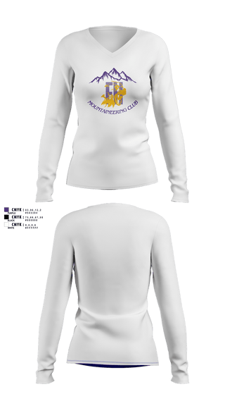 Womens Long Sleeve Vneck Shirt, FHHS Mountaineering Club, Women's Volleyball, Teamtime, Team time, sublimation, custom sports apparel, team uniforms, spirit wear, spiritwear, sports uniforms, custom shirts, team store, custom team store, fundraiser sports, apparel fundraiser