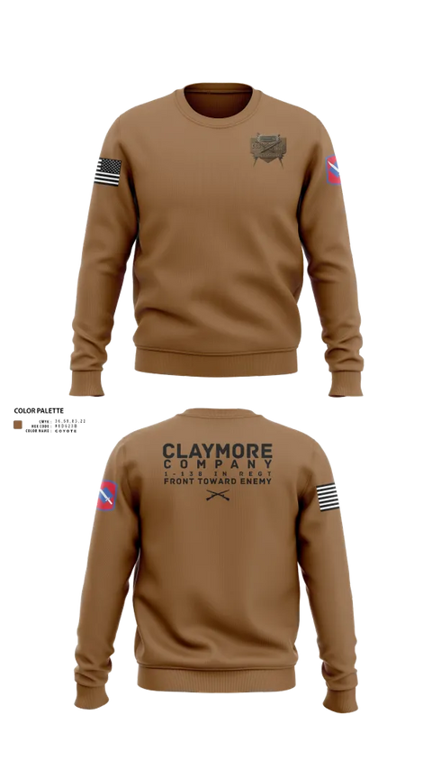 Crew Neck Sweatshirt, C CO 1-138 IN REGT, , Teamtime, Team time, sublimation, custom sports apparel, team uniforms, spirit wear, spiritwear, sports uniforms, custom shirts, team store, custom team store, fundraiser sports, apparel fundraiser