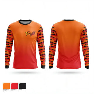 Long Sleeve Performance Shirt, Fuego, Softball, Teamtime, Team time, sublimation, custom sports apparel, team uniforms, spirit wear, spiritwear, sports uniforms, custom shirts, team store, custom team store, fundraiser sports, apparel fundraiser