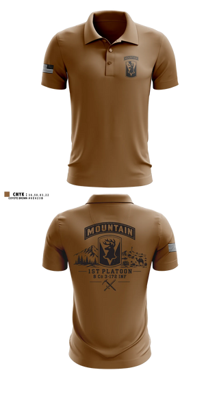 Short Sleeve Performance Polo, B CO 3/172 1st PLT, Army, Teamtime, Team time, sublimation, custom sports apparel, team uniforms, spirit wear, spiritwear, sports uniforms, custom shirts, team store, custom team store, fundraiser sports, apparel fundraiser