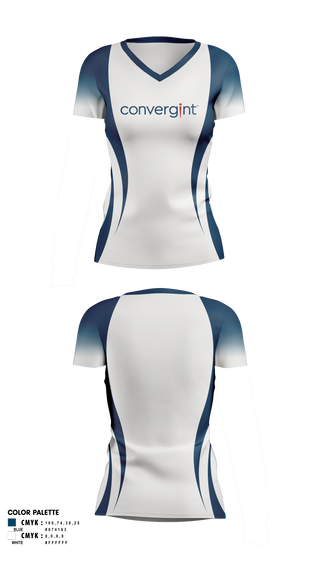 Womens Short Sleeve Vneck Shirt, Convergint Pelotonia, Cycling, Teamtime, Team time, sublimation, custom sports apparel, team uniforms, spirit wear, spiritwear, sports uniforms, custom shirts, team store, custom team store, fundraiser sports, apparel fundraiser