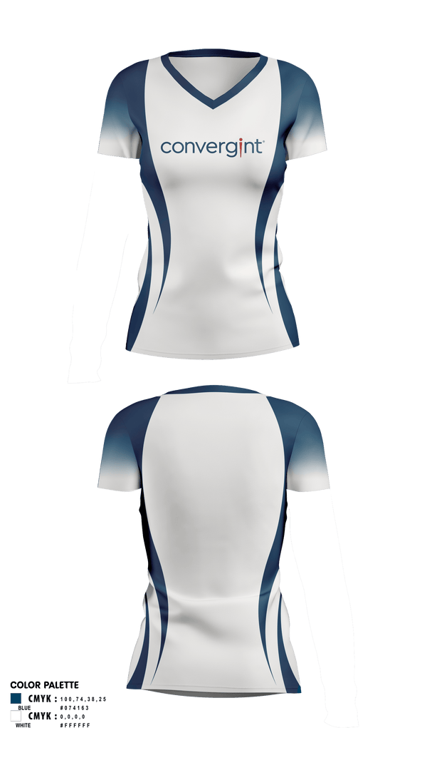 Womens Short Sleeve Vneck Shirt, Convergint Pelotonia, Cycling, Teamtime, Team time, sublimation, custom sports apparel, team uniforms, spirit wear, spiritwear, sports uniforms, custom shirts, team store, custom team store, fundraiser sports, apparel fundraiser
