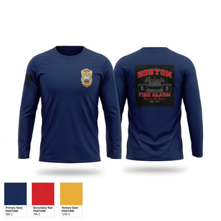 Long Sleeve Performance Shirt, Boston Fire Alarm, Fire Department, Teamtime, Team time, sublimation, custom sports apparel, team uniforms, spirit wear, spiritwear, sports uniforms, custom shirts, team store, custom team store, fundraiser sports, apparel fundraiser