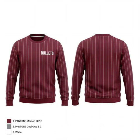 Crew Neck Sweatshirt, Bullets, Baseball, Teamtime, Team time, sublimation, custom sports apparel, team uniforms, spirit wear, spiritwear, sports uniforms, custom shirts, team store, custom team store, fundraiser sports, apparel fundraiser