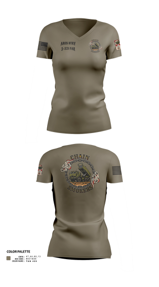 Womens Short Sleeve Vneck Shirt, 1/A/3-321 FAR, Army, Teamtime, Team time, sublimation, custom sports apparel, team uniforms, spirit wear, spiritwear, sports uniforms, custom shirts, team store, custom team store, fundraiser sports, apparel fundraiser