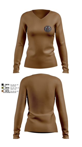 Womens Long Sleeve Vneck Shirt, Operations Company 3d Intelligence Battalion, , Teamtime, Team time, sublimation, custom sports apparel, team uniforms, spirit wear, spiritwear, sports uniforms, custom shirts, team store, custom team store, fundraiser sports, apparel fundraiser