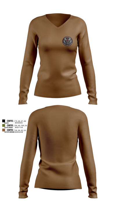 Operations Company 3d Intelligence Battalion 38917191 Women's Long Sleeve V-neck Shirt - 9