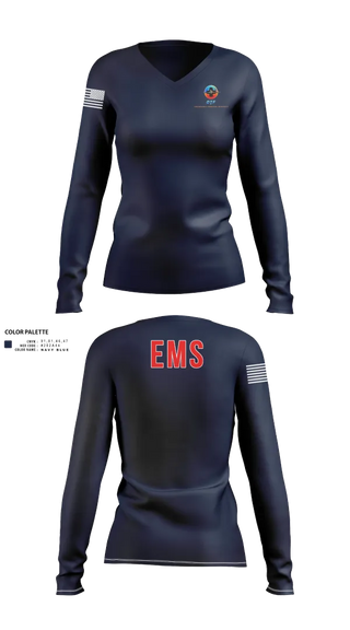 Womens Long Sleeve Vneck Shirt, OTF EMS, EMS/EMT, Teamtime, Team time, sublimation, custom sports apparel, team uniforms, spirit wear, spiritwear, sports uniforms, custom shirts, team store, custom team store, fundraiser sports, apparel fundraiser
