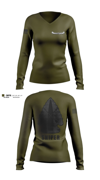 Womens Long Sleeve Vneck Shirt, HPPD Sniper Team, Police, Teamtime, Team time, sublimation, custom sports apparel, team uniforms, spirit wear, spiritwear, sports uniforms, custom shirts, team store, custom team store, fundraiser sports, apparel fundraiser