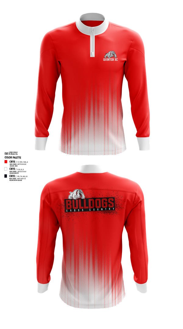 Quarter Zip Jacket, Quinter XC, Cross Country, Teamtime, Team time, sublimation, custom sports apparel, team uniforms, spirit wear, spiritwear, sports uniforms, custom shirts, team store, custom team store, fundraiser sports, apparel fundraiser