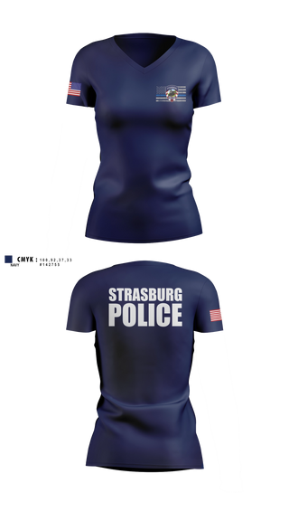 Womens Short Sleeve Vneck Shirt, Strasburg Police, Police, Teamtime, Team time, sublimation, custom sports apparel, team uniforms, spirit wear, spiritwear, sports uniforms, custom shirts, team store, custom team store, fundraiser sports, apparel fundraiser