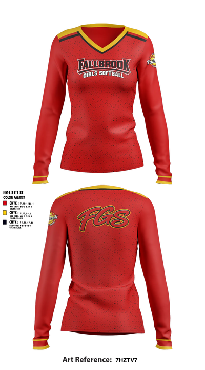 Fallbrook girls softball Women's Long Sleeve V-neck Shirt - 5