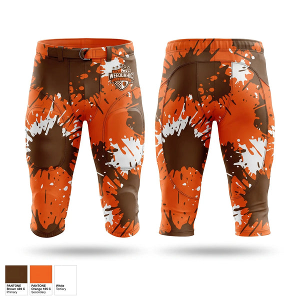 Integrated Football Pants, Weequahic Indians, , Teamtime, Team time, sublimation, custom sports apparel, team uniforms, spirit wear, spiritwear, sports uniforms, custom shirts, team store, custom team store, fundraiser sports, apparel fundraiser