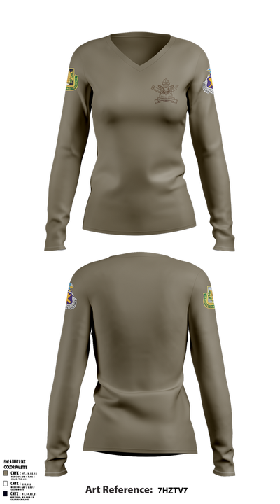 4th/104th BN (CA/PO) 7380170 Women's Long Sleeve V-neck Shirt - 5