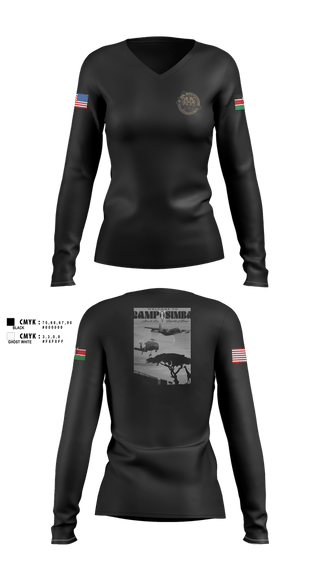 Womens Long Sleeve Vneck Shirt, OSI Eder 2506, Air Force, Teamtime, Team time, sublimation, custom sports apparel, team uniforms, spirit wear, spiritwear, sports uniforms, custom shirts, team store, custom team store, fundraiser sports, apparel fundraiser