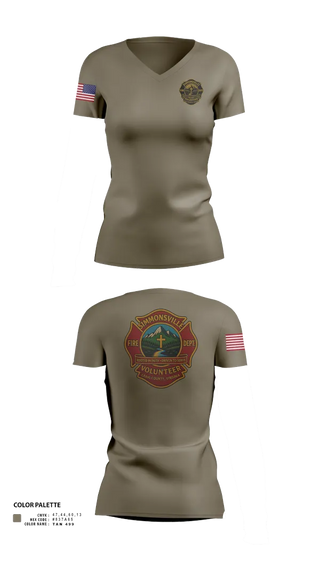 Womens Short Sleeve Vneck Shirt, Simmonsville VFD, , Teamtime, Team time, sublimation, custom sports apparel, team uniforms, spirit wear, spiritwear, sports uniforms, custom shirts, team store, custom team store, fundraiser sports, apparel fundraiser