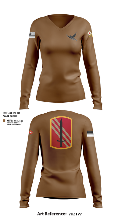 196th BDE SIG CO 21636857 Women's Long Sleeve V-neck Shirt - 100