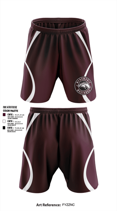 Menomonie mustangs  Athletic Shorts With Pockets - 2