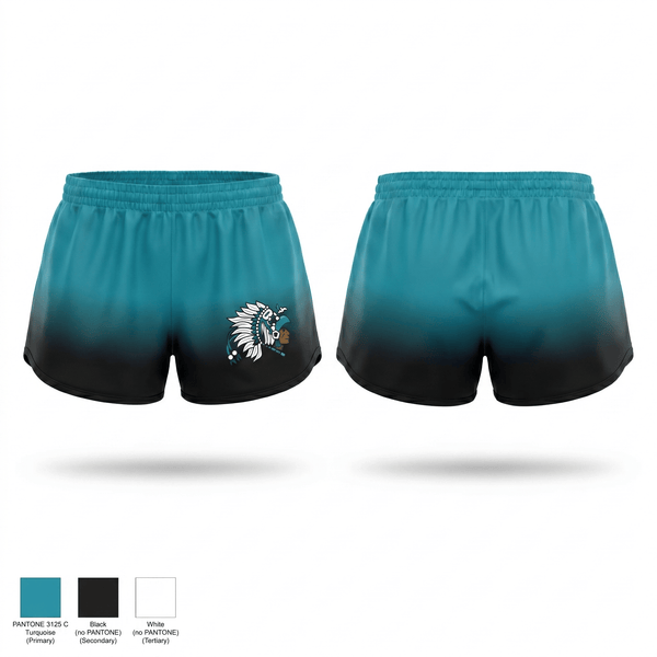 Womens Shorts, Mendota Aztecs, Track & Field, Teamtime, Team time, sublimation, custom sports apparel, team uniforms, spirit wear, spiritwear, sports uniforms, custom shirts, team store, custom team store, fundraiser sports, apparel fundraiser