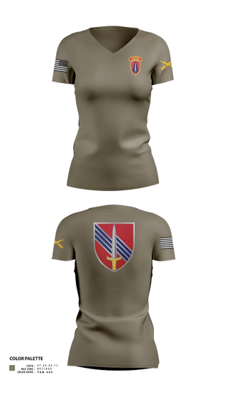 Womens Short Sleeve Vneck Shirt, HHB 4th BN, 3rd SFAB, , Teamtime, Team time, sublimation, custom sports apparel, team uniforms, spirit wear, spiritwear, sports uniforms, custom shirts, team store, custom team store, fundraiser sports, apparel fundraiser