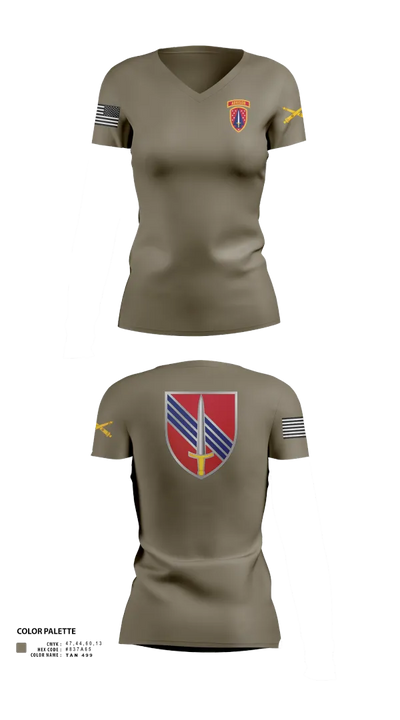 HHB 4th BN, 3rd SFAB 1949375 Women's Short Sleeve V-neck Shirt - 21