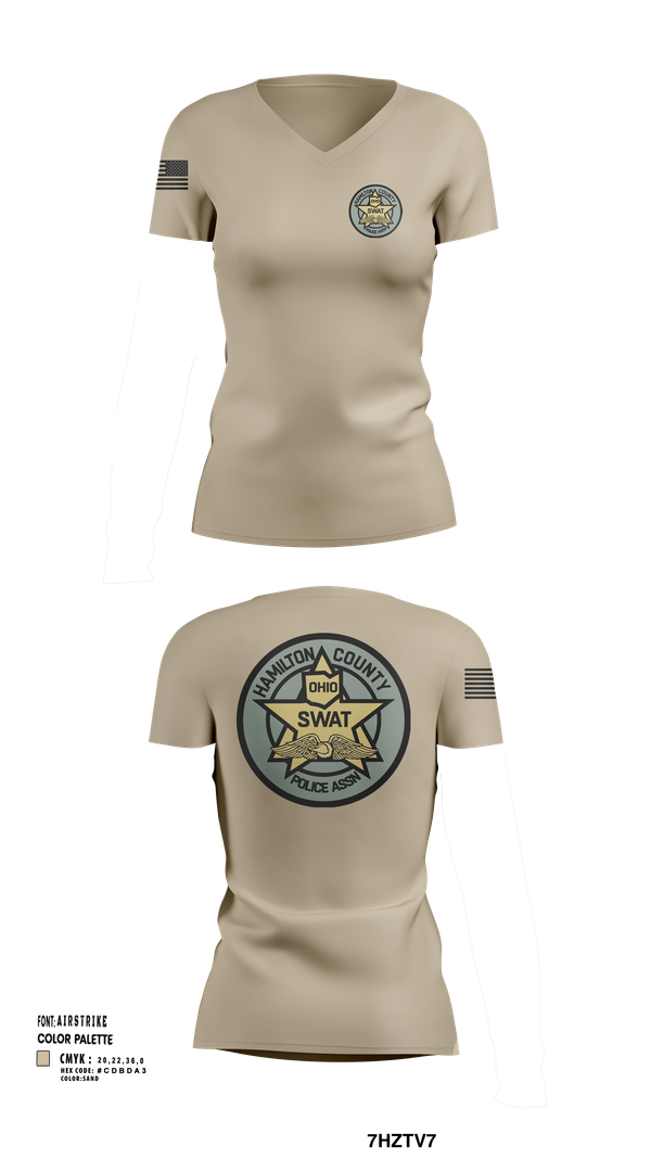 Womens Short Sleeve Vneck Shirt, HCPA Swat, , Teamtime, Team time, sublimation, custom sports apparel, team uniforms, spirit wear, spiritwear, sports uniforms, custom shirts, team store, custom team store, fundraiser sports, apparel fundraiser